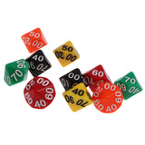 Maxbell Pack of 10 Acrylic Ten Sided D(00-90) Dices for D&D TRPG Party Game Toys