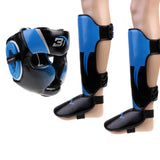 Maxbell Instep Pads MMA Leg Foot Guards Muay Thai Kick Boxing Shin Guards + Helmet