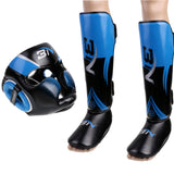 Maxbell Instep Pads MMA Leg Foot Guards Muay Thai Kick Boxing Shin Guards + Helmet