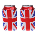 Maxbell 2 Pair Britain UK Flag Stubby Beer Soda Tin Can Chilling Wrap Cooler Holder