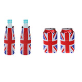 Maxbell 2 Pair Britain UK Flag Stubby Beer Soda Tin Can Chilling Wrap Cooler Holder