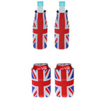 Maxbell 2 Pair Britain UK Flag Stubby Beer Soda Tin Can Chilling Wrap Cooler Holder