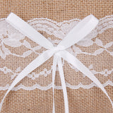 Maxbell Rustic Wedding Ceremony Burlap Lace Flower Basket + Ring Bearer Pillow Decoration