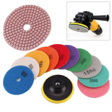 Maxbell 6pc Diamond Polishing Pad 3' Grinding Disc for Granite Marble Concrete Stone