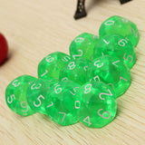 Maxbell 20pcs D10 Green & Orange Ten Sided Gem Dice for RPG Dungeons & Dragons Games