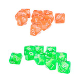 Maxbell 20pcs D10 Green & Orange Ten Sided Gem Dice for RPG Dungeons & Dragons Games