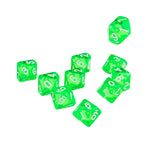 Maxbell 20pcs D10 Green & Orange Ten Sided Gem Dice for RPG Dungeons & Dragons Games