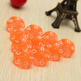 Maxbell 20pcs D10 Green & Orange Ten Sided Gem Dice for RPG Dungeons & Dragons Games