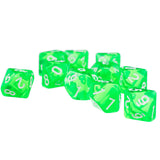 Maxbell 20pcs D10 Green & Orange Ten Sided Gem Dice for RPG Dungeons & Dragons Games