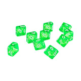 Maxbell 20pcs D10 Green & Orange Ten Sided Gem Dice for RPG Dungeons & Dragons Games