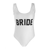 Maxbell Bride Squad Bride Letters Women Bikini Bodysuit Swimsuit Beachwear Monokini