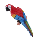 Maxbell 2x Realistic Parrot Resin Bird Animal Ornament Hanging 31cm Red & Blue