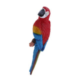 Maxbell 2x Realistic Parrot Resin Bird Animal Ornament Hanging 31cm Red & Blue