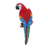 Maxbell 2x Realistic Parrot Resin Bird Animal Ornament Hanging 31cm Red & Blue