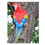 Maxbell 2x Realistic Parrot Resin Bird Animal Ornament Hanging 31cm Red & Blue