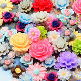 Maxbell 70 Pieces Mixed Resin Flatbacks Rose Flowers Cookies Cabochons Scrapbooking
