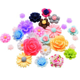 Maxbell 70 Pieces Mixed Resin Flatbacks Rose Flowers Cookies Cabochons Scrapbooking