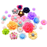 Maxbell 70 Pieces Mixed Resin Flatbacks Rose Flowers Cookies Cabochons Scrapbooking