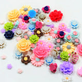 Maxbell 70 Pieces Mixed Resin Flatbacks Rose Flowers Cookies Cabochons Scrapbooking