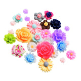 Maxbell 70 Pieces Mixed Resin Flatbacks Rose Flowers Cookies Cabochons Scrapbooking