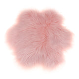 Maxbell 2Pcs Flower Fluffy Mat Shaggy Area Rug Seat Cushion Mat Light Pink/Gray