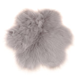 Maxbell 2Pcs Flower Fluffy Mat Shaggy Area Rug Seat Cushion Mat Light Pink/Gray