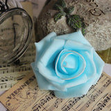 Maxbell 100x Foam Rose Heads Artificial Flower Bridal Bouquet Decor Light Blue+Pink