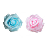 Maxbell 100x Foam Rose Heads Artificial Flower Bridal Bouquet Decor Light Blue+Pink