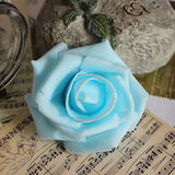 Maxbell 100x Foam Rose Heads Artificial Flower Bridal Bouquet Decor Light Blue+Pink