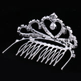 Maxbell 2 Pieces Bridal Girls Princess Crown Tiara Crystal Hair Comb Hair Accessory