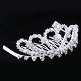 Maxbell 2 Pieces Bridal Girls Princess Crown Tiara Crystal Hair Comb Hair Accessory