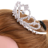 Maxbell 2 Pieces Bridal Girls Princess Crown Tiara Crystal Hair Comb Hair Accessory