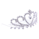 Maxbell 2 Pieces Bridal Girls Princess Crown Tiara Crystal Hair Comb Hair Accessory