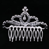 Maxbell 2 Pieces Bridal Girls Princess Crown Tiara Crystal Hair Comb Hair Accessory