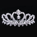 Maxbell 2 Pieces Bridal Girls Princess Crown Tiara Crystal Hair Comb Hair Accessory