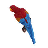 Maxbell 2x Realistic Parrot Resin Bird Animal Ornament Hanging 38cm Yellow & Red