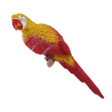 Maxbell 2x Realistic Parrot Resin Bird Animal Ornament Hanging 38cm Yellow & Red