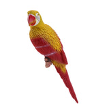 Maxbell 2x Realistic Parrot Resin Bird Animal Ornament Hanging 38cm Yellow & Red