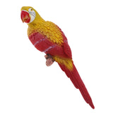 Maxbell 2x Realistic Parrot Resin Bird Animal Ornament Hanging 38cm Yellow & Red