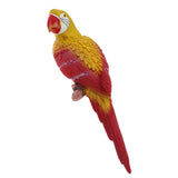 Maxbell 2x Realistic Parrot Resin Bird Animal Ornament Hanging 38cm Yellow & Red