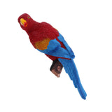 Maxbell 2x Realistic Parrot Resin Bird Animal Ornament Hanging 38cm Yellow & Red