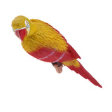 Maxbell 2x Realistic Parrot Resin Bird Animal Ornament Hanging 38cm Yellow & Red