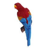 Maxbell 2x Realistic Parrot Resin Bird Animal Ornament Hanging 38cm Yellow & Red