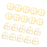 Maxbell 20 Pieces Mixed Plain Unpainted Wooden Fairy Windows DIY Crafts Party Decor