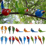 Maxbell 3x Realistic Parrot Resin Bird Animal Ornament Hanging Red Left Right Lying