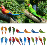 Maxbell 3x Realistic Parrot Resin Bird Animal Ornament Hanging Red Left Right Lying