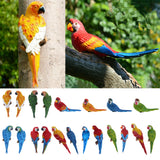 Maxbell 3x Realistic Parrot Resin Bird Animal Ornament Hanging Red Left Right Lying