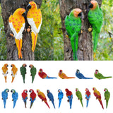 Maxbell 3x Realistic Parrot Resin Bird Animal Ornament Hanging Red Left Right Lying