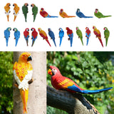 Maxbell 3x Realistic Parrot Resin Bird Animal Ornament Hanging Red Left Right Lying