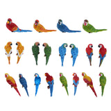 Maxbell 3x Realistic Parrot Resin Bird Animal Ornament Hanging Red Left Right Lying